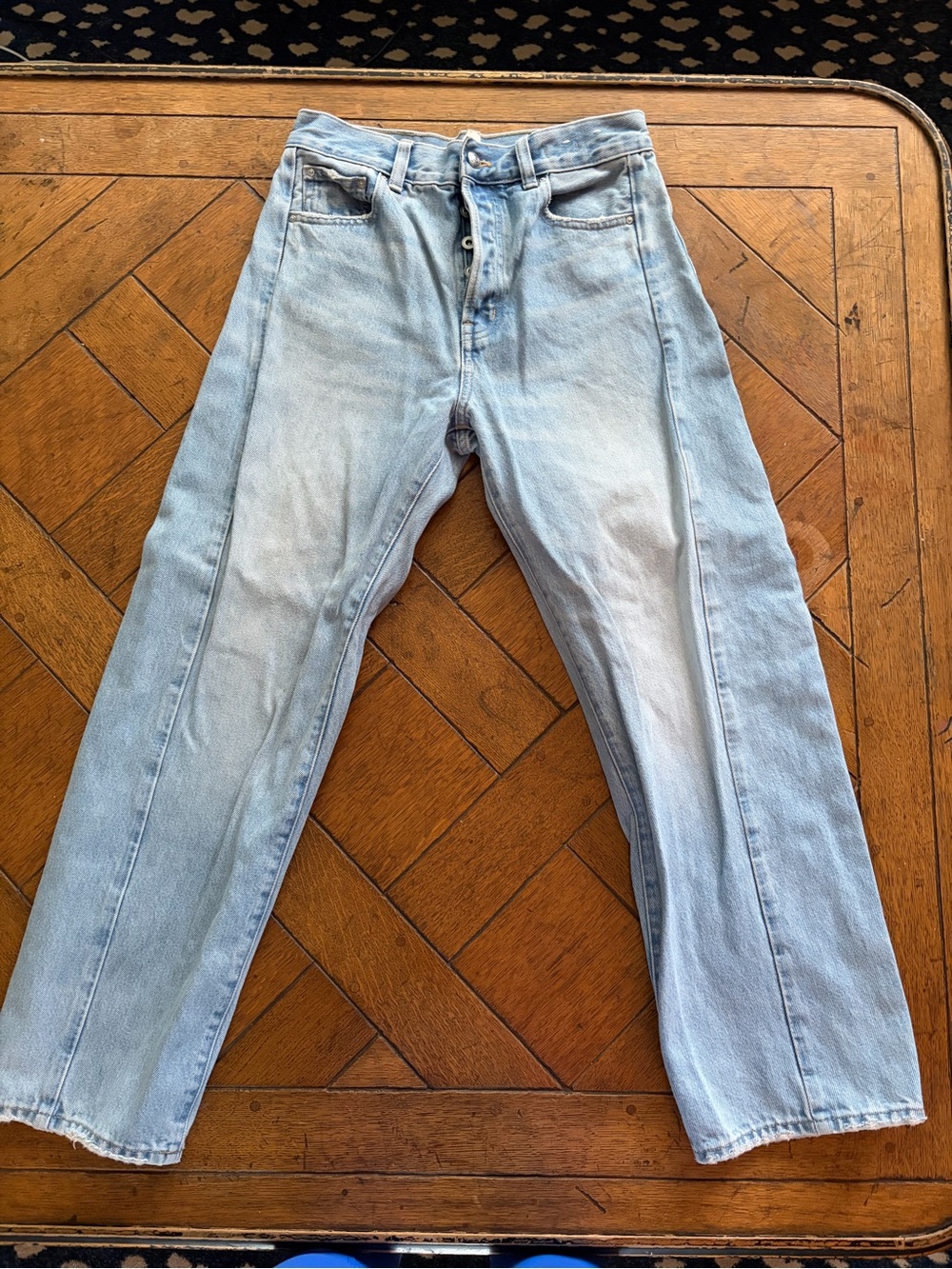 Madewell Light Blue Ankle Pieced Barrell-leg  Jeans
